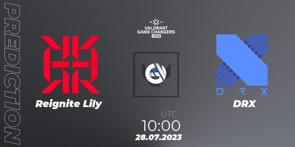 Reignite Lily vs DRX: Match Prediction. 28.07.2023 at 09:30, VALORANT, VCT 2023: Game Changers Japan Split 1