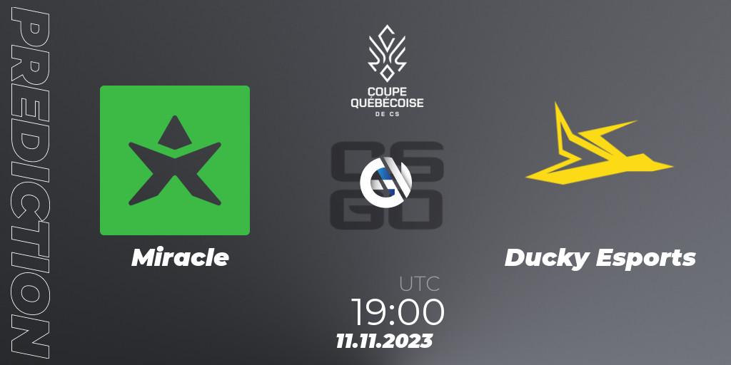 Miracle vs Ducky Esports: Match Prediction. 11.11.2023 at 19:00, Counter-Strike (CS2), Coupe Québécoise Season 1