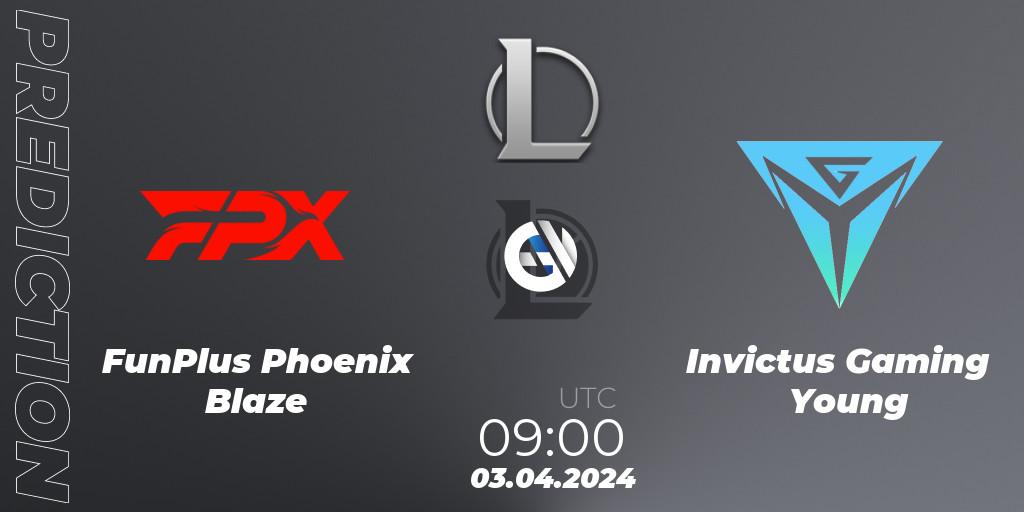 FunPlus Phoenix Blaze vs Invictus Gaming Young: Match Prediction. 03.04.24, LoL, LDL 2024 - Stage 1