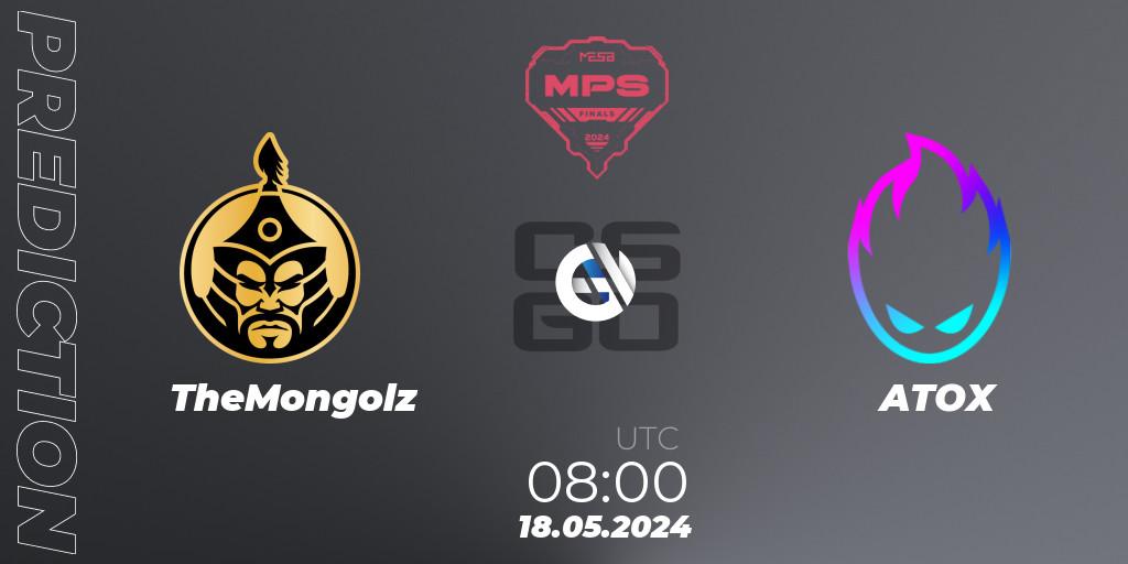 TheMongolz vs ATOX: Match Prediction. 18.05.2024 at 08:00, Counter-Strike (CS2), MESA Pro Series: Finals 2024