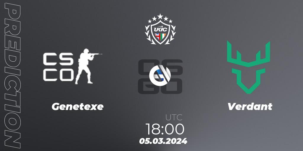 Genetexe vs Verdant: Match Prediction. 05.03.2024 at 18:00, Counter-Strike (CS2), UKIC League Season 1: Division 1