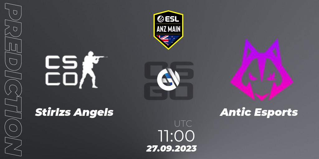 Stirlzs Angels vs Antic Esports: Match Prediction. 27.09.2023 at 11:00, Counter-Strike (CS2), ESL ANZ Main Season 17