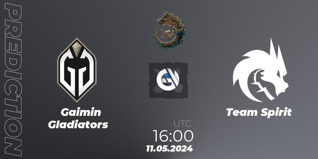Gaimin Gladiators vs Team Spirit: Match Prediction. 11.05.24, Dota 2, PGL Wallachia Season 1 - Group Stage