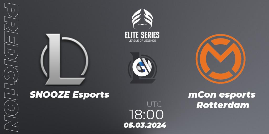 SNOOZE Esports vs mCon esports Rotterdam: Match Prediction. 05.03.2024 at 18:00, LoL, Elite Series Spring 2024