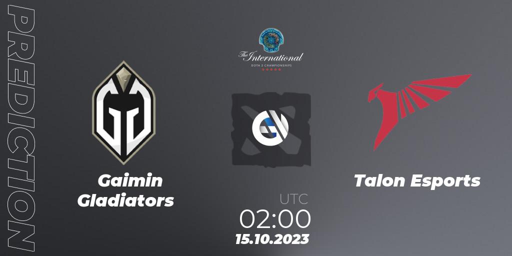 Gaimin Gladiators vs Talon Esports: Match Prediction. 14.10.23, Dota 2, The International 2023 - Group Stage