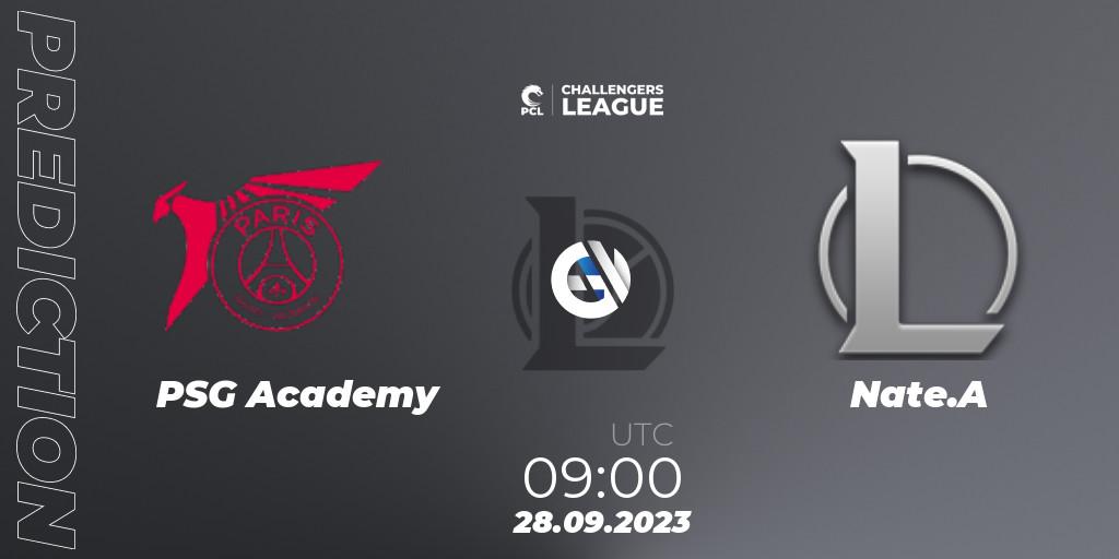 PSG Academy vs Nate.A: Match Prediction. 28.09.2023 at 09:00, LoL, PCL 2023 - Playoffs