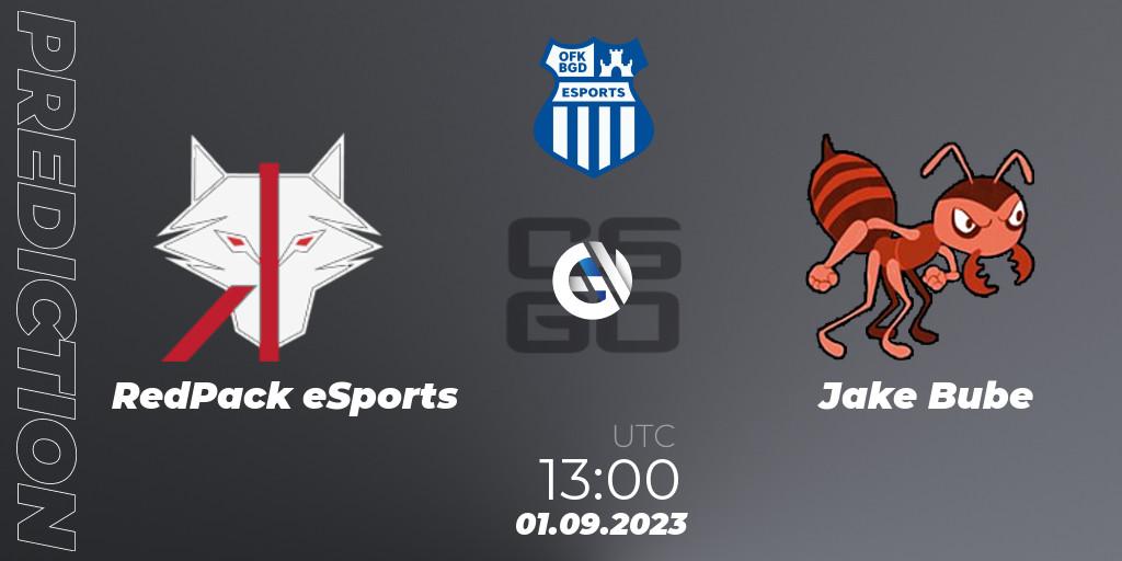 RedPack eSports vs Jake Bube: Match Prediction. 01.09.2023 at 13:00, Counter-Strike (CS2), OFK BGD Esports Series #1: Balkan Closed Qualifier