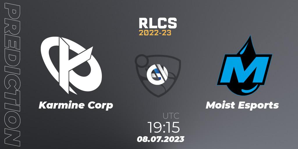 Karmine Corp vs Moist Esports: Match Prediction. 08.07.2023 at 18:00, Rocket League, RLCS 2022-23 Spring Major