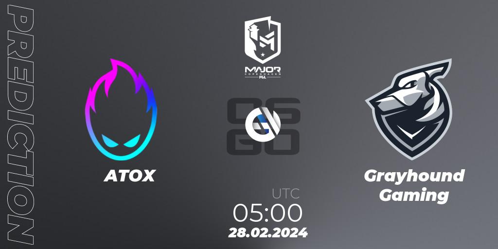 ATOX vs Grayhound Gaming: Match Prediction. 28.02.24, CS2 (CS:GO), PGL CS2 Major Copenhagen 2024 Asia RMR