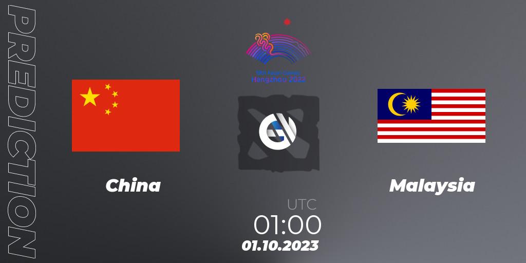 China vs Malaysia: Match Prediction. 01.10.2023 at 01:00, Dota 2, 2022 Asian Games