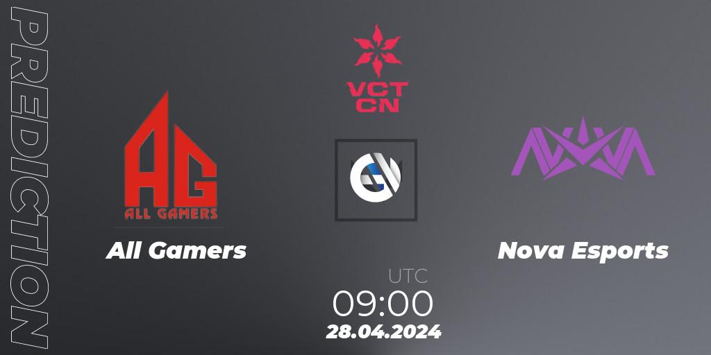 All Gamers vs Nova Esports: Match Prediction. 28.04.24, VALORANT, VALORANT Champions Tour China 2024: Stage 1 - Group Stage