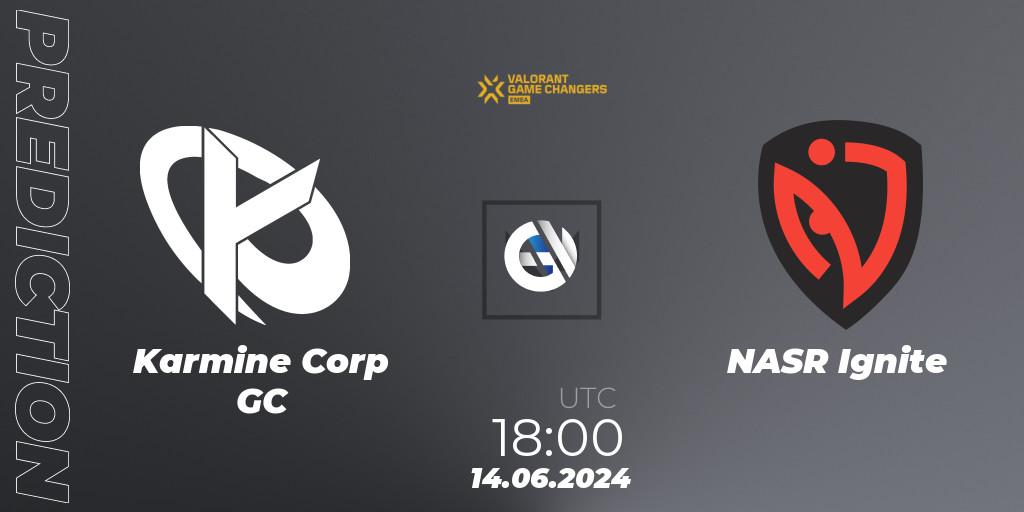 Karmine Corp GC vs NASR Ignite: Match Prediction. 14.06.2024 at 18:20, VALORANT, VCT 2024: Game Changers EMEA Stage 2