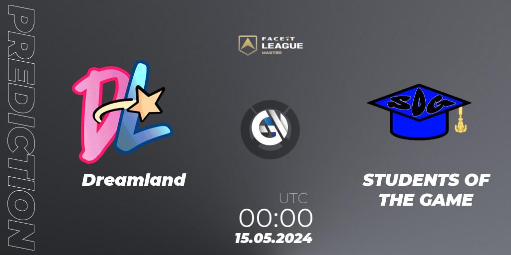 Dreamland vs STUDENTS OF THE GAME: Match Prediction. 15.05.2024 at 00:00, Overwatch, FACEIT League Season 1 - NA Master Road to EWC