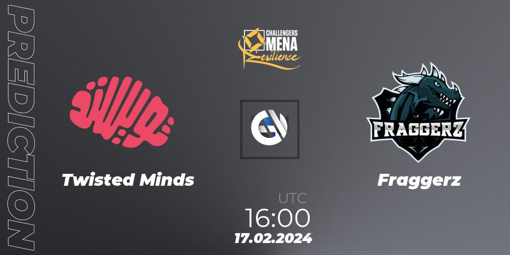Twisted Minds vs Fraggerz: Match Prediction. 17.02.2024 at 16:00, VALORANT, VALORANT Challengers 2024 MENA: Resilience Split 1 - GCC and Iraq