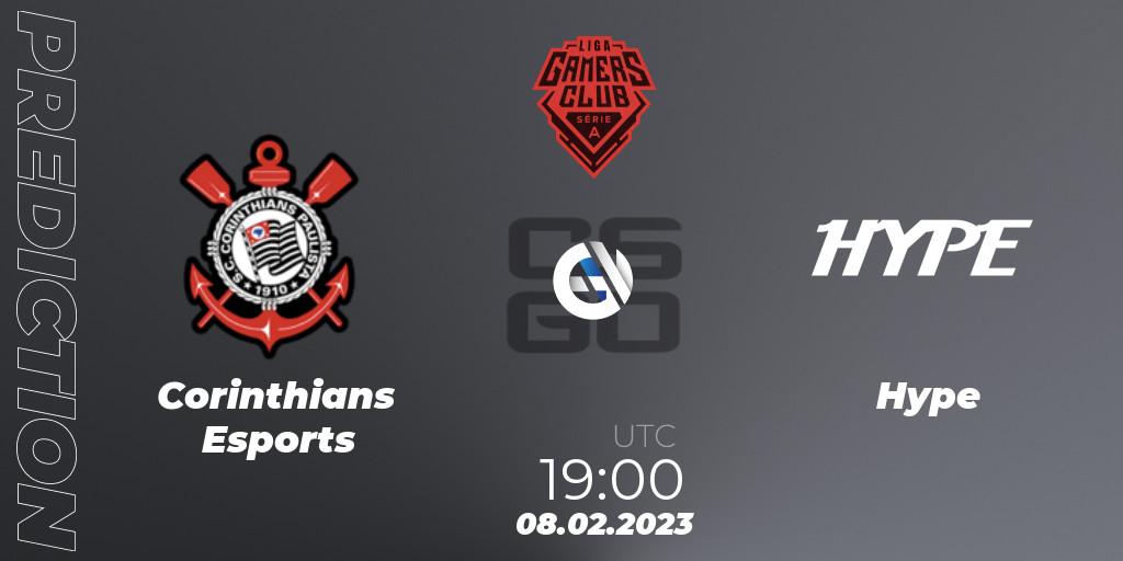 Corinthians Esports vs Hype: Match Prediction. 08.02.2023 at 19:00, Counter-Strike (CS2), Gamers Club Liga Série A: January 2023