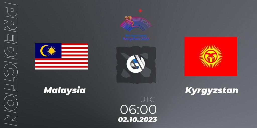 Malaysia vs Kyrgyzstan: Match Prediction. 02.10.2023 at 06:00, Dota 2, 2022 Asian Games