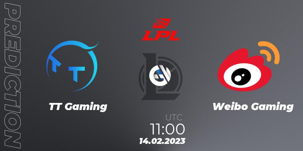 TT Gaming vs Weibo Gaming: Match Prediction. 14.02.2023 at 11:45, LoL, LPL Spring 2023 - Group Stage