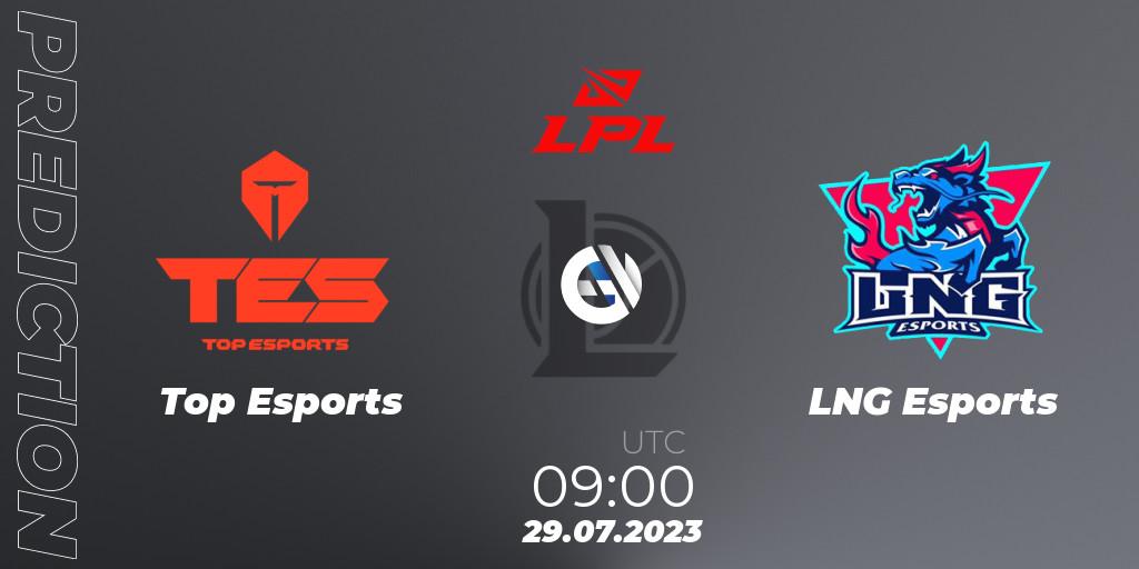 Top Esports vs LNG Esports: Match Prediction. 29.07.2023 at 09:00, LoL, LPL Summer 2023 - Playoffs