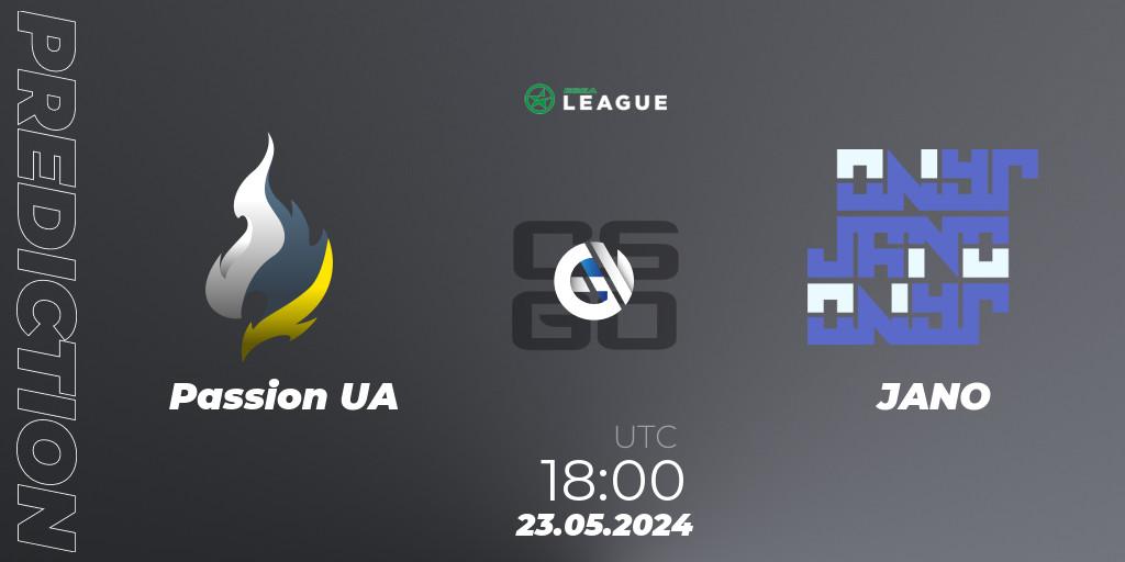 Passion UA vs JANO: Match Prediction. 23.05.2024 at 18:00, Counter-Strike (CS2), ESEA Season 49: Advanced Division - Europe