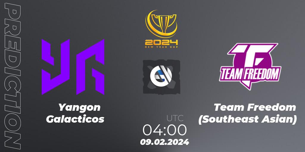 Yangon Galacticos vs Team Freedom (Southeast Asian): Match Prediction. 09.02.2024 at 05:18, Dota 2, New Year Cup 2024
