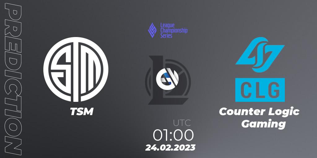 TSM vs Counter Logic Gaming: Match Prediction. 24.02.23, LoL, LCS Spring 2023 - Group Stage