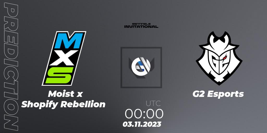 Moist x Shopify Rebellion vs G2 Esports: Match Prediction. 03.11.23, VALORANT, Sentinels Invitational
