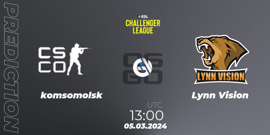 komsomolsk vs Lynn Vision: Match Prediction. 05.03.24, CS2 (CS:GO), ESL Challenger League Season 47: Asia