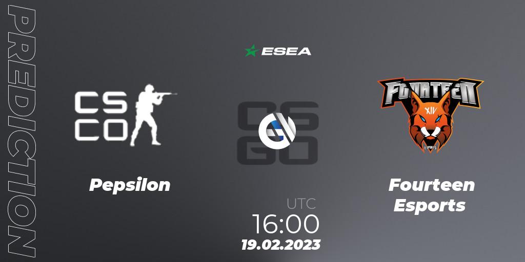 Pepsilon vs Fourteen Esports: Match Prediction. 01.03.2023 at 19:00, Counter-Strike (CS2), ESEA Season 44: Advanced Division - Europe
