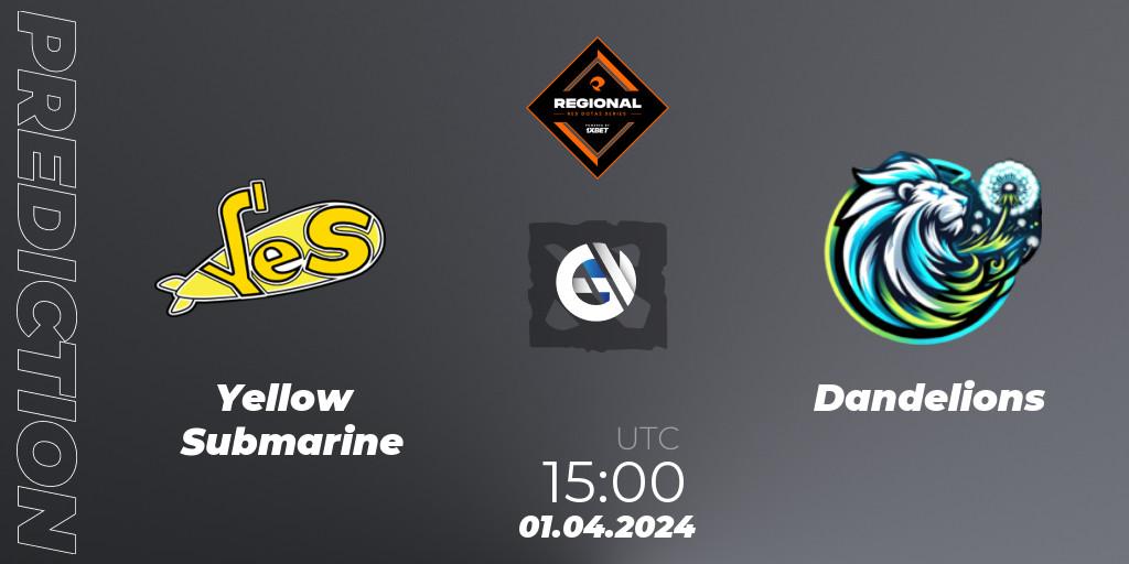 Yellow Submarine vs Dandelions: Match Prediction. 01.04.24, Dota 2, RES Regional Series: EU #1