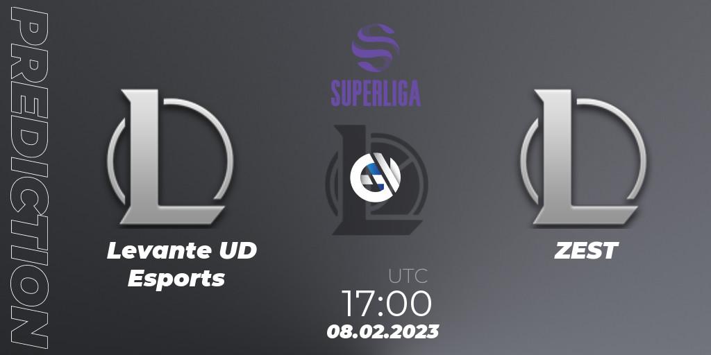 Levante UD Esports vs ZEST: Match Prediction. 08.02.2023 at 17:00, LoL, LVP Superliga 2nd Division Spring 2023 - Group Stage