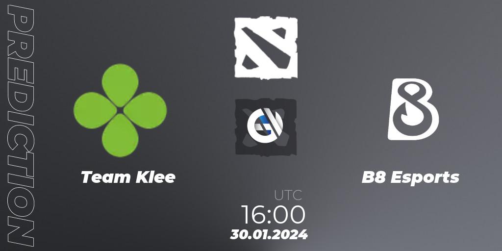 Team Klee vs B8 Esports: Match Prediction. 30.01.24, Dota 2, European Pro League Season 16