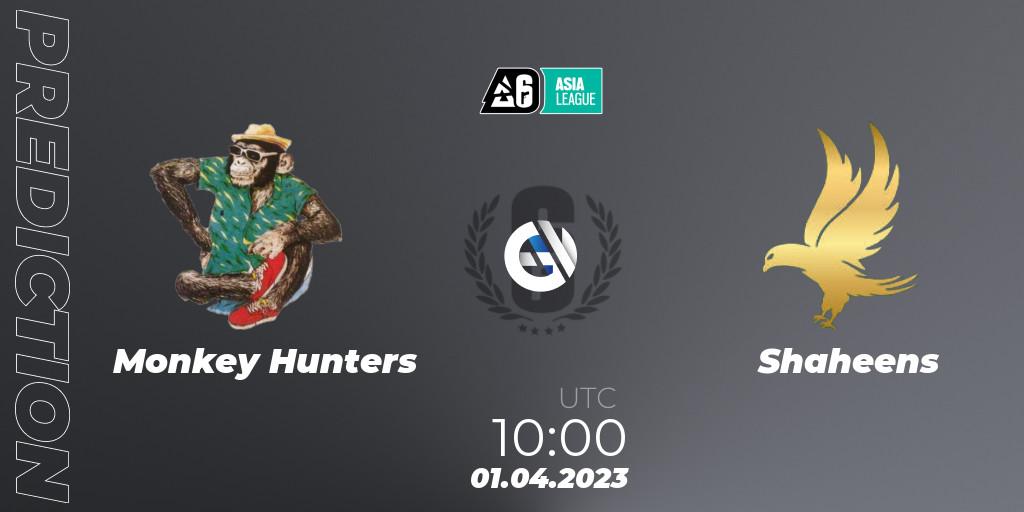 Monkey Hunters vs Shaheens: Match Prediction. 01.04.2023 at 08:30, Rainbow Six, South Asia League 2023 - Stage 1