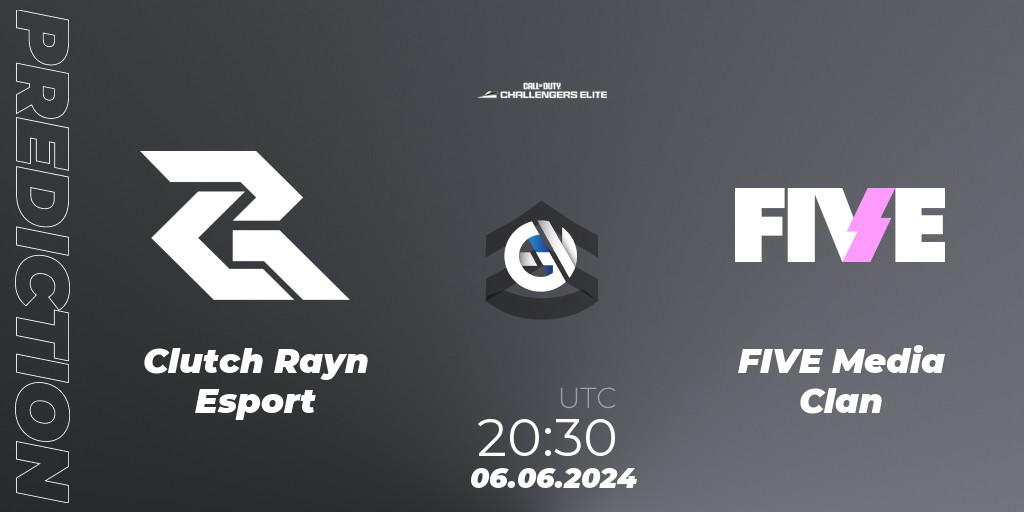 Clutch Rayn Esport vs FIVE Media Clan: Match Prediction. 06.06.2024 at 20:30, Call of Duty, Call of Duty Challengers 2024 - Elite 3: EU