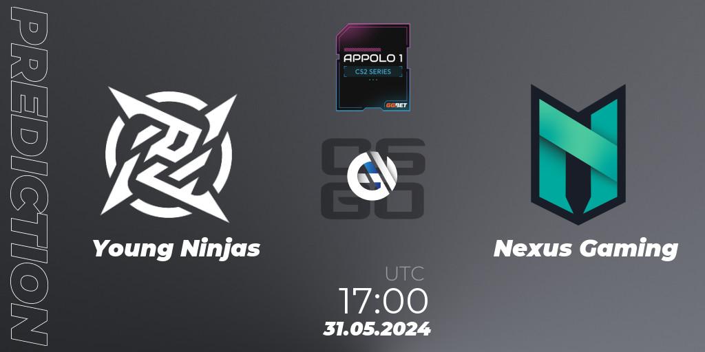 Young Ninjas vs Nexus Gaming: Match Prediction. 31.05.2024 at 17:00, Counter-Strike (CS2), Appolo1 Series: Phase 2