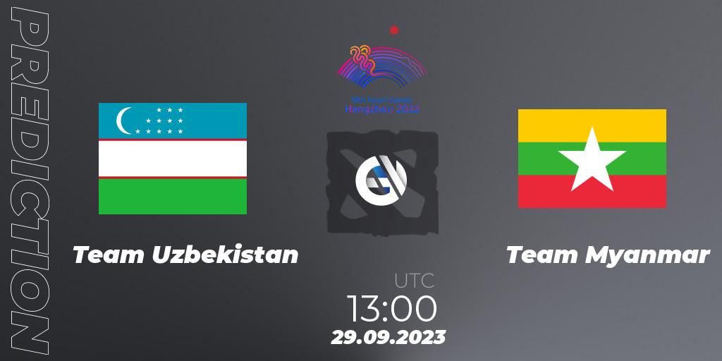 Team Uzbekistan vs Team Myanmar: Match Prediction. 29.09.2023 at 13:00, Dota 2, 2022 Asian Games