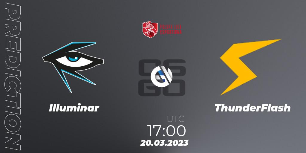 Illuminar vs ThunderFlash: Match Prediction. 20.03.23, CS2 (CS:GO), Polska Liga Esportowa 2023: Split #1