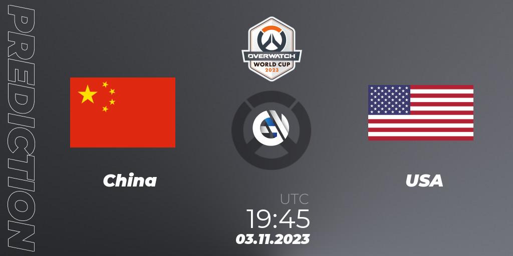 China vs USA: Match Prediction. 03.11.2023 at 19:45, Overwatch, Overwatch World Cup 2023