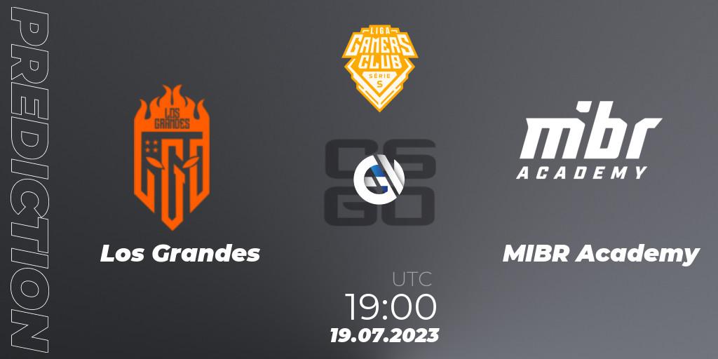 Los Grandes vs MIBR Academy: Match Prediction. 19.07.2023 at 19:00, Counter-Strike (CS2), Gamers Club Liga Série S: Season 3