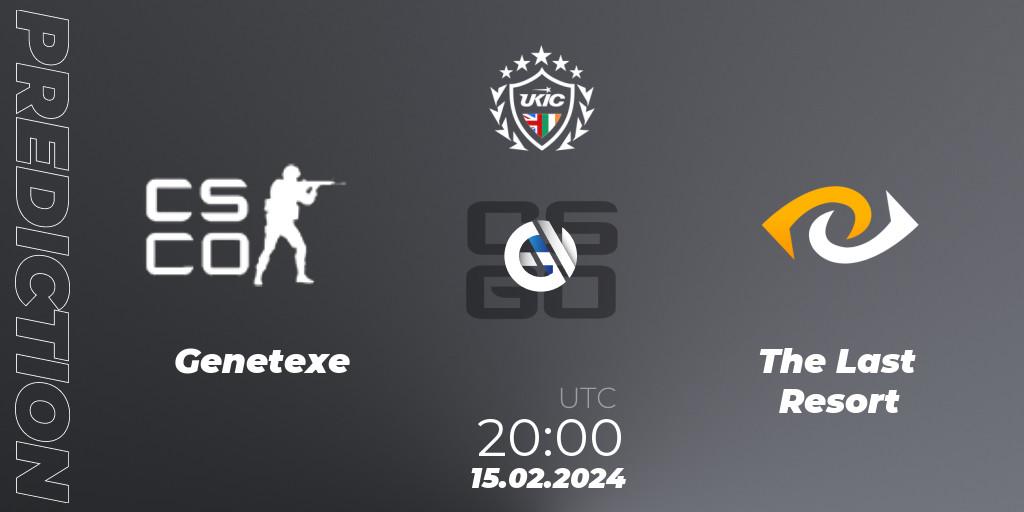 Genetexe vs The Last Resort: Match Prediction. 15.02.2024 at 20:00, Counter-Strike (CS2), UKIC League Season 1: Division 1