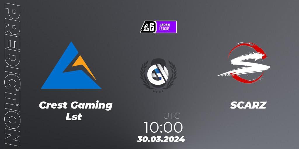 Crest Gaming Lst vs SCARZ: Match Prediction. 30.03.2024 at 10:00, Rainbow Six, Japan League 2024 - Stage 1