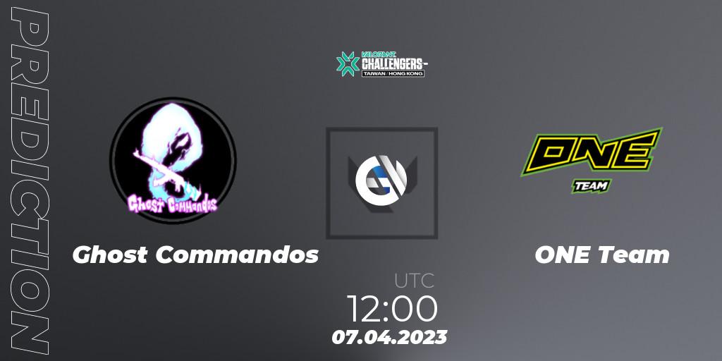 Ghost Commandos vs ONE Team: Match Prediction. 07.04.2023 at 13:20, VALORANT, VALORANT Challengers 2023: Hong Kong & Taiwan Split 2 - Group stage