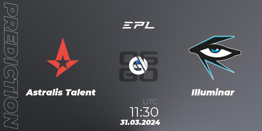 Astralis Talent vs Illuminar: Match Prediction. 30.03.2024 at 14:00, Counter-Strike (CS2), European Pro League Season 16: Division 2