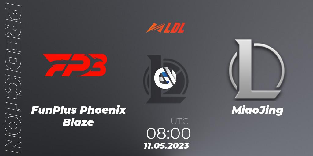 FunPlus Phoenix Blaze vs MiaoJing: Match Prediction. 11.05.2023 at 08:00, LoL, LDL 2023 - Regular Season - Stage 2
