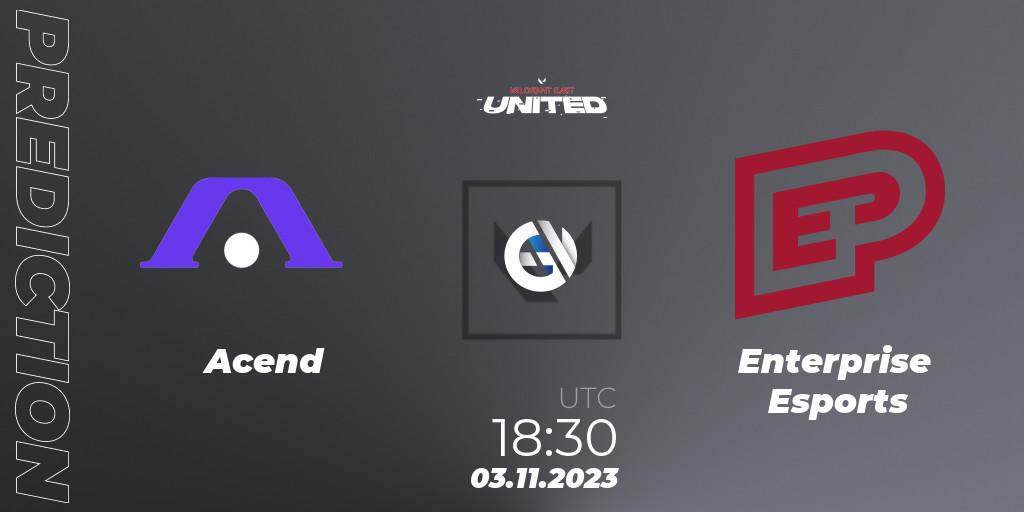 Acend vs Enterprise Esports: Match Prediction. 03.11.2023 at 18:30, VALORANT, VALORANT East: United: Season 2: Stage 3 - Finals