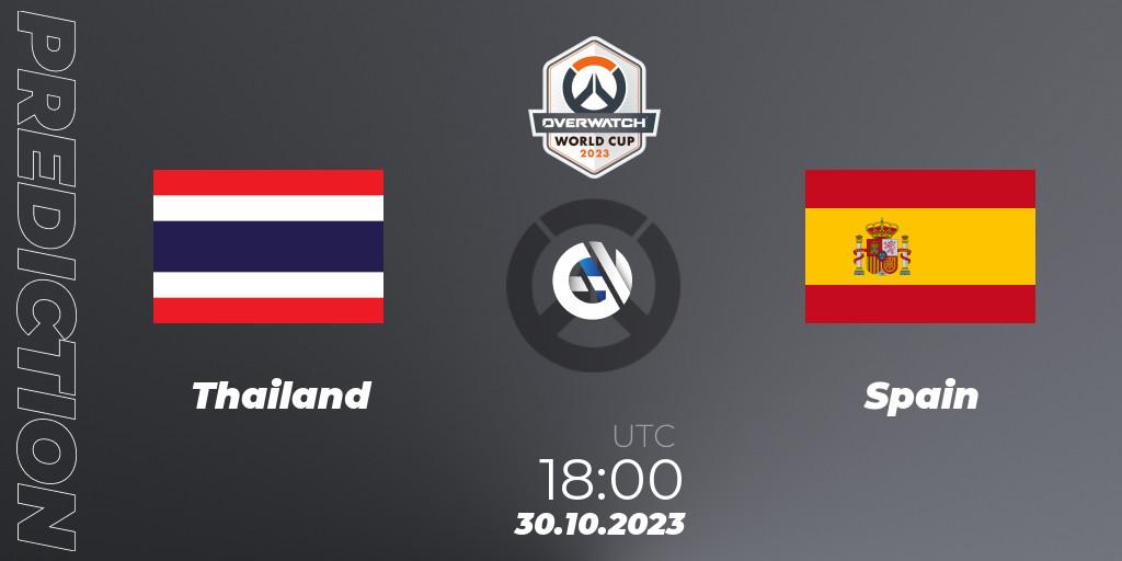 Thailand vs Spain: Match Prediction. 30.10.23, Overwatch, Overwatch World Cup 2023