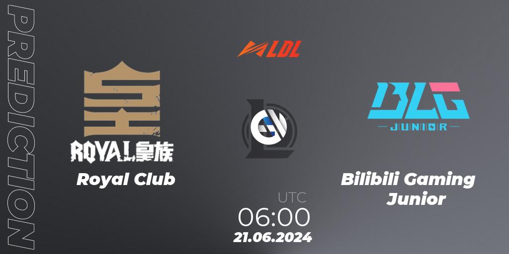 Royal Club vs Bilibili Gaming Junior: Match Prediction. 21.06.2024 at 06:00, LoL, LDL 2024 - Stage 3