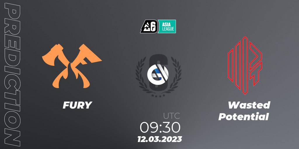 FURY vs Wasted Potential: Match Prediction. 12.03.2023 at 09:30, Rainbow Six, SEA League 2023 - Stage 1