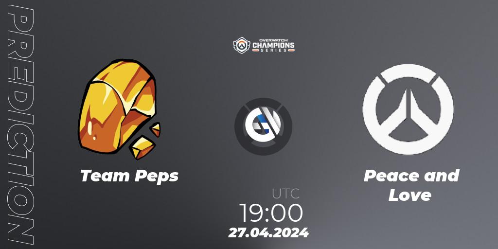 Team Peps vs Peace and Love: Match Prediction. 27.04.2024 at 19:00, Overwatch, Overwatch Champions Series 2024 - EMEA Stage 2 Main Event