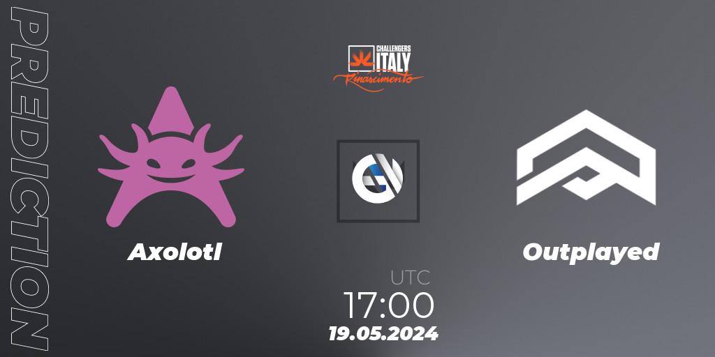 Axolotl vs Outplayed: Match Prediction. 19.05.2024 at 17:00, VALORANT, VALORANT Challengers 2024 Italy: Rinascimento Split 2