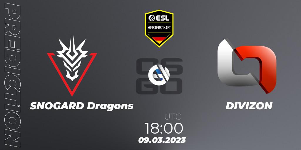 SNOGARD Dragons vs DIVIZON: Match Prediction. 09.03.2023 at 18:00, Counter-Strike (CS2), ESL Meisterschaft: Spring 2023